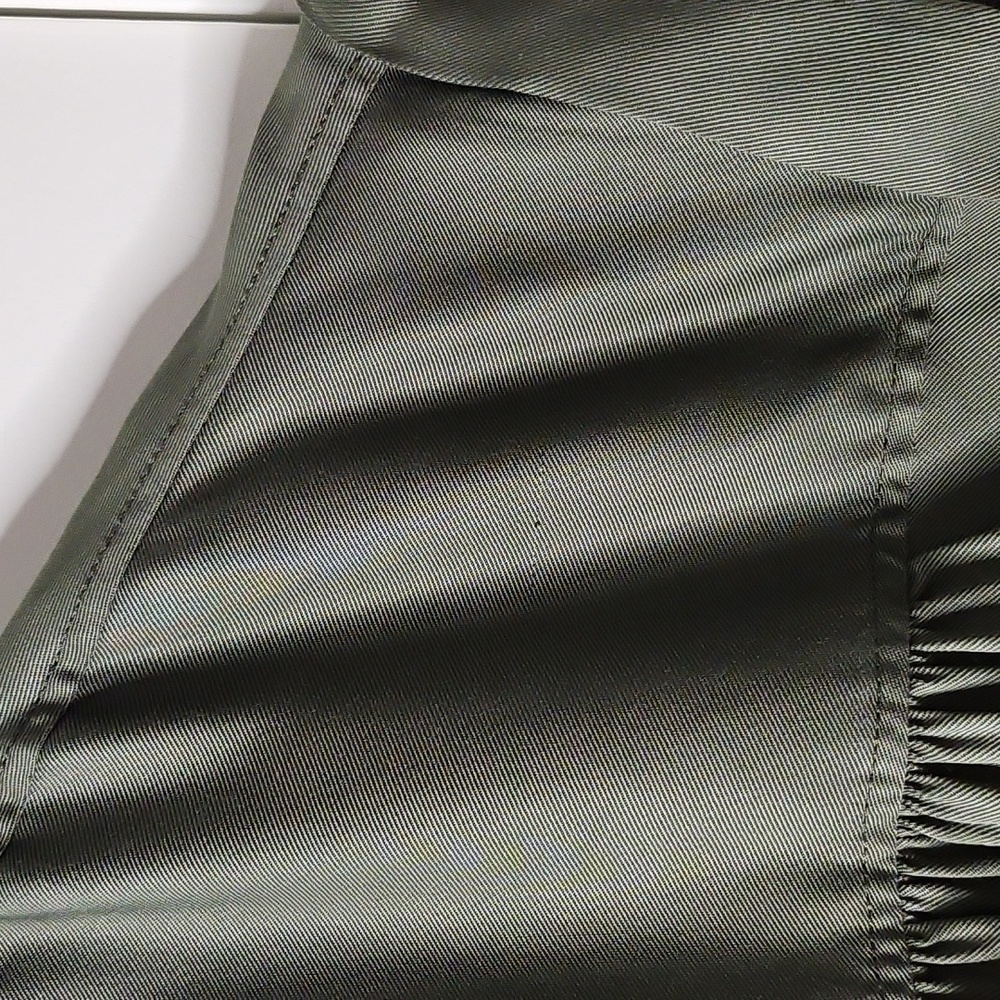 Lou & Grey LOFT Olive Green Button Front Open V Neck Tunic XL Blouse Lyocell - Picture 7 of 12